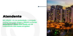Vaga de Atendente em Goiânia com Salário até R$ 2.455,00
